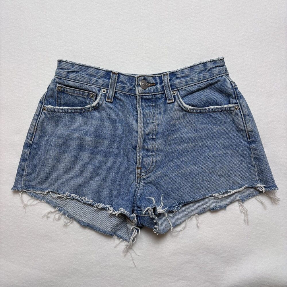 Reformation Allie Denim Jean Short Size 24 Cut Off Caribbean Wash LY063